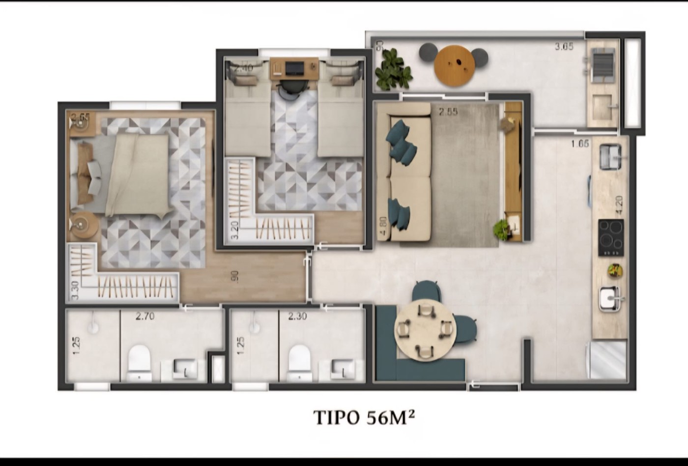 Apartamento, 2 quartos, 56 m² - Foto 14